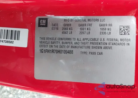 2017 Chevrolet Camaro 2Ss z USA, uszkodzony, nr VIN 1G1FH1R70H0109488